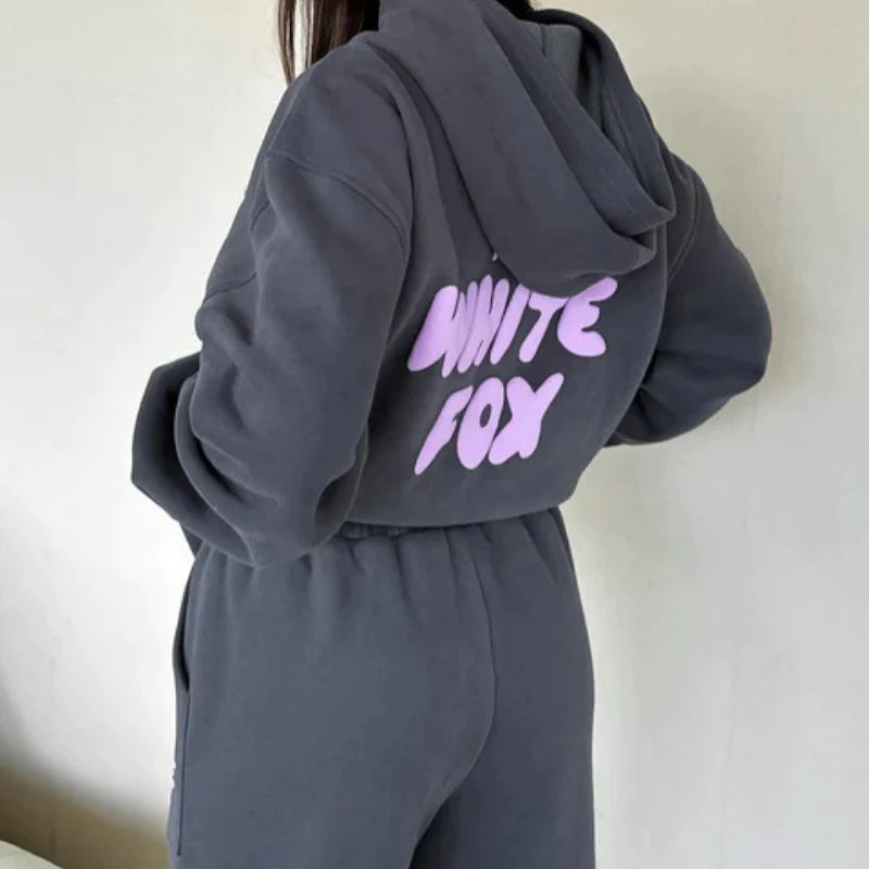 WHITE FOX TRACKSUIT SET (FREE SWEATPANTS)